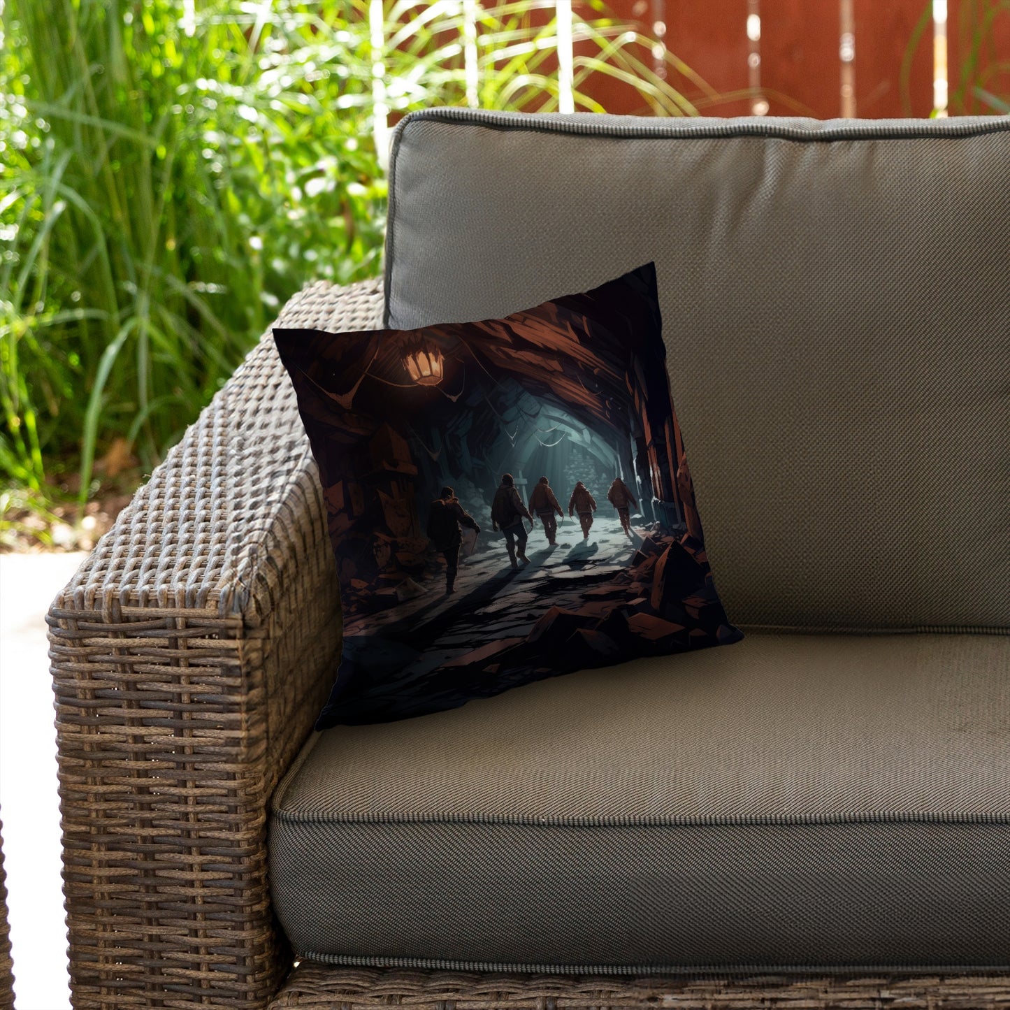The catacombs Turquoise poly twill throw pillow - home decor
