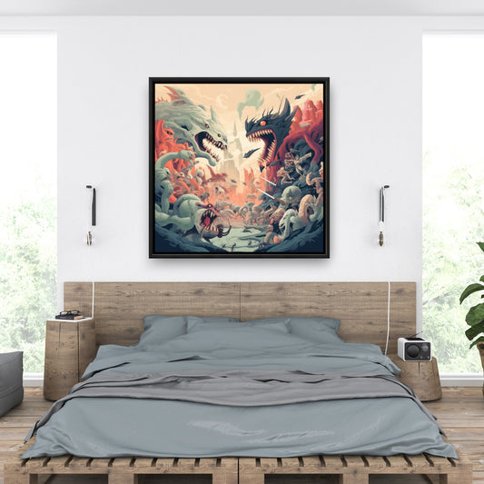 Ultimate fight - 36"x36" Framed canvas