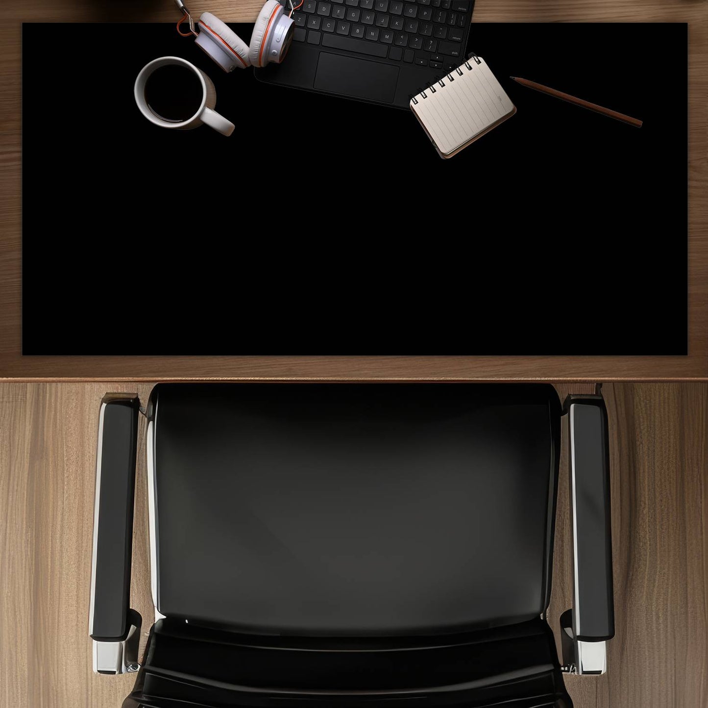 Pure black - Desk Mat