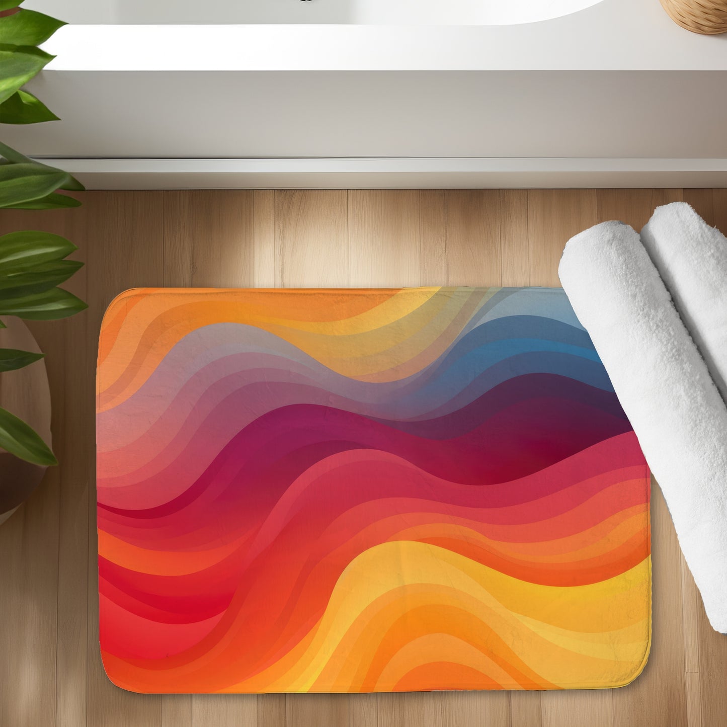 Cloudy Sky Blue Bath Mat | Stylish Home Decor Accessory