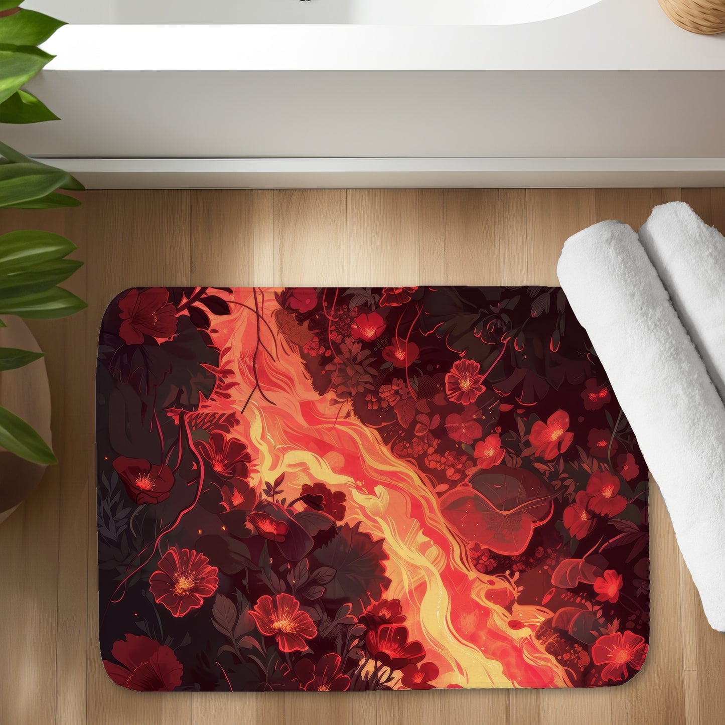 Seering flowerbed - 17"x24" Bath mat