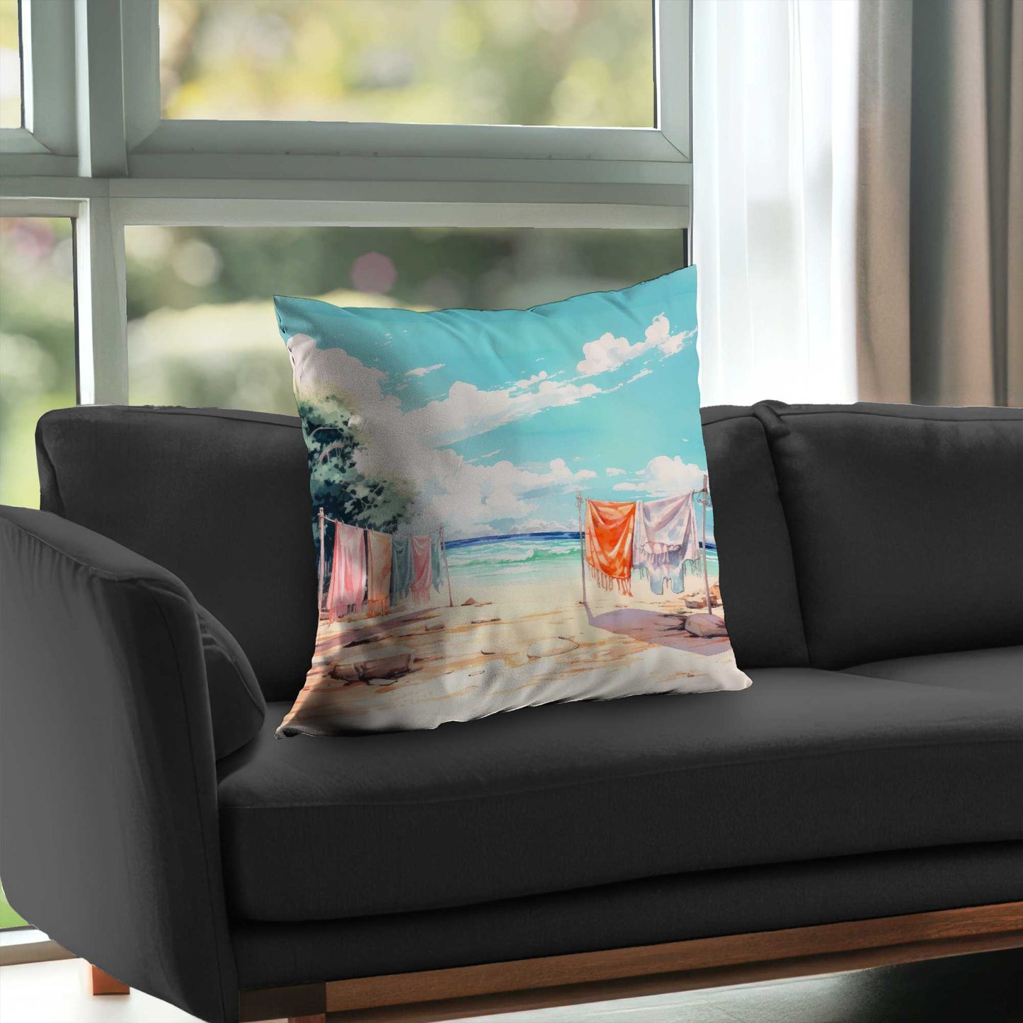 Sunny Side Poly Twill Throw Pillow | Home Decor Accent