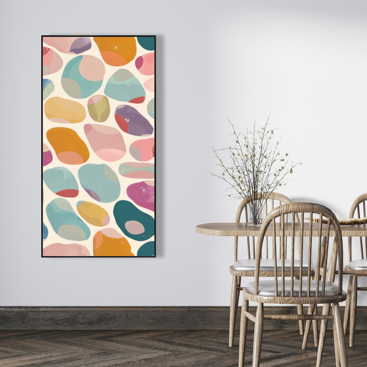 Dots and bops - 36"x36" Framed canvas