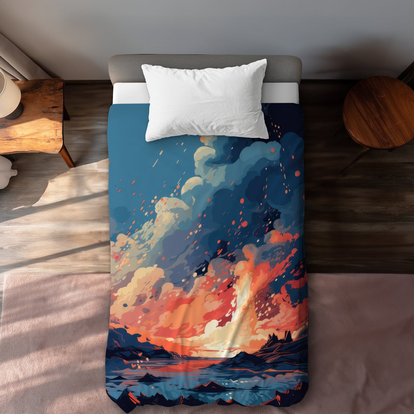 Magma Does Not Wait Red Duvet Cover | Stylish Home Decor