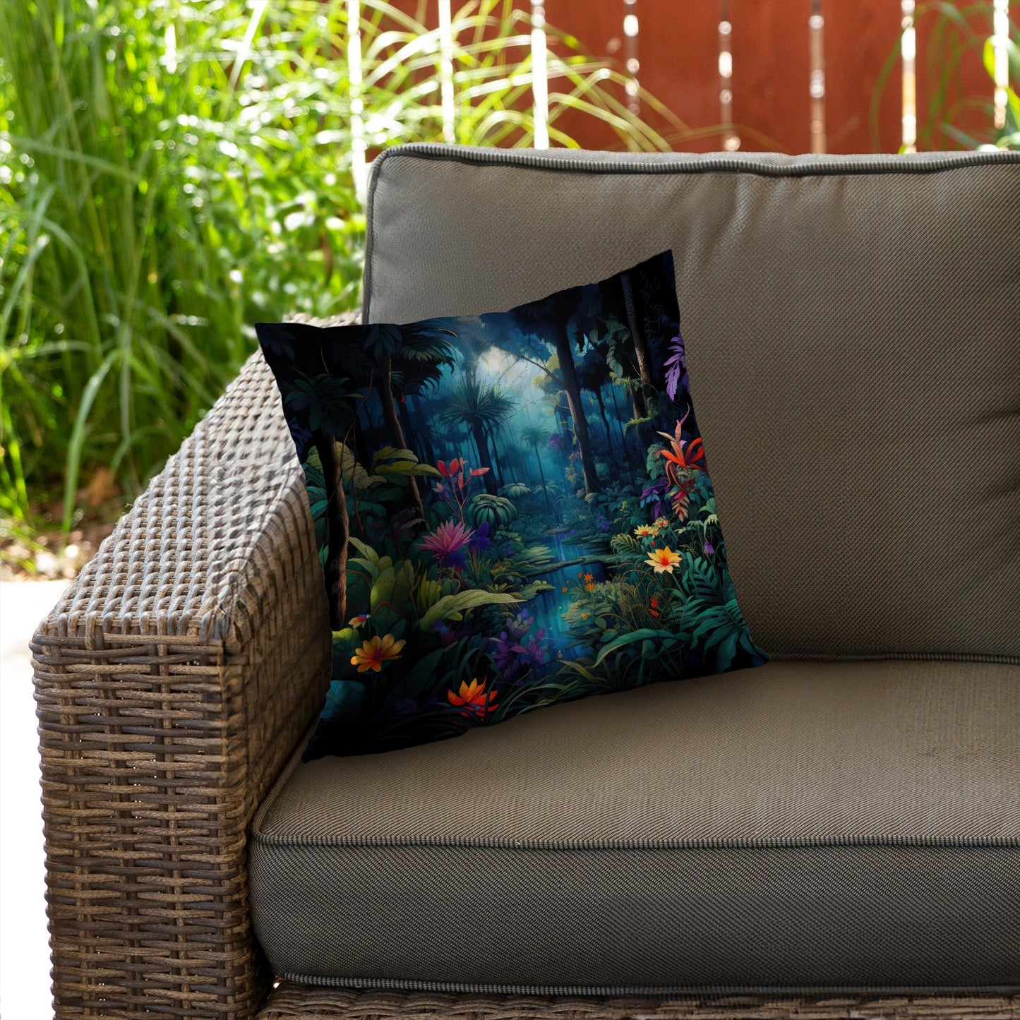 The beauty of nature Blue poly twill throw pillow insert