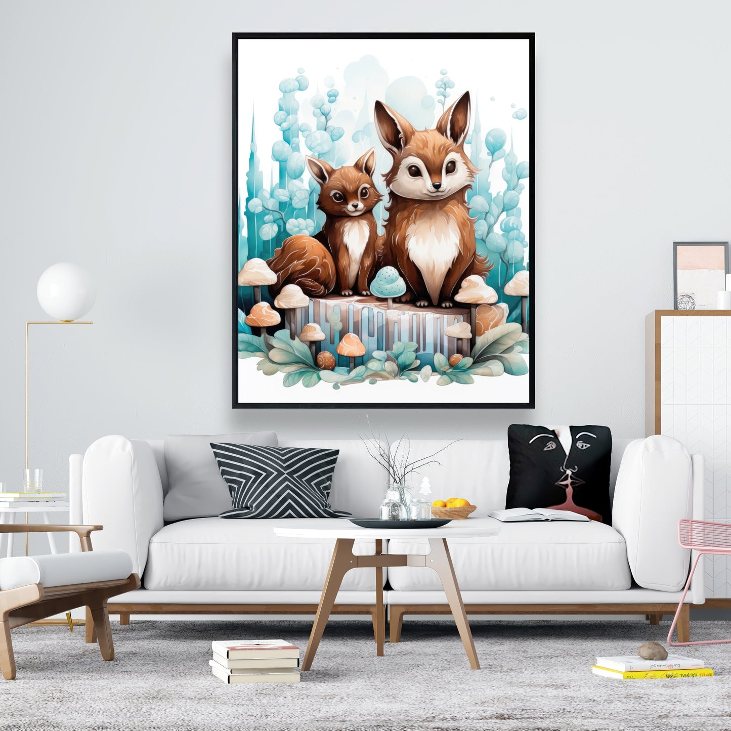Two pals - Framed Canvas - Print on demand