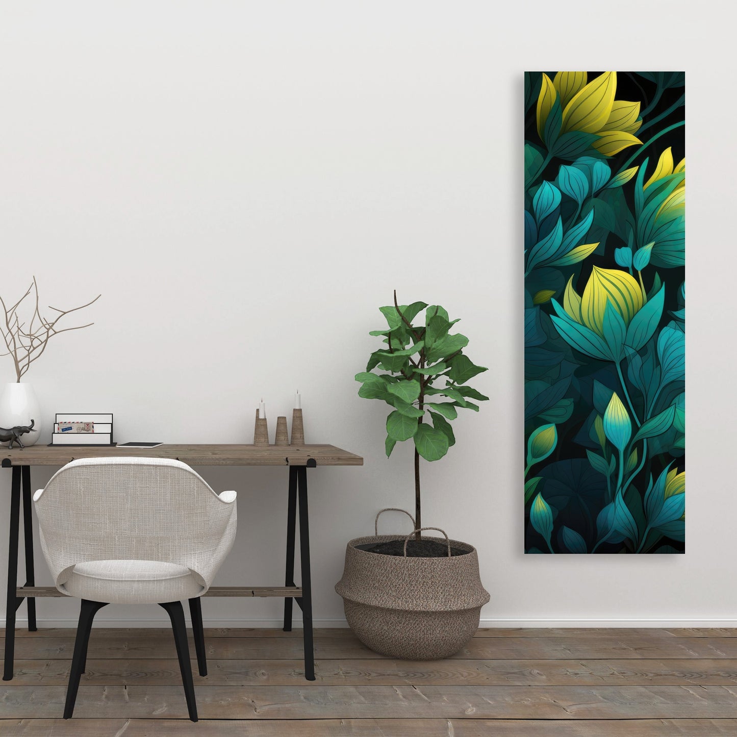 Intense Bloom - Green Canvas Art for Home Decor | Vibrant Style