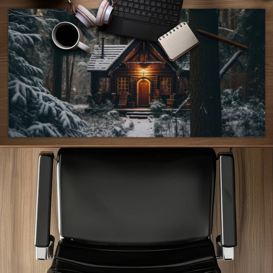 The lone cabin - Desk Mat