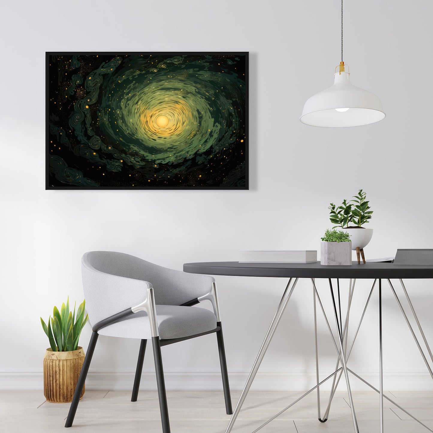 Swirling gases - Black framed canvas for home decor elegance
