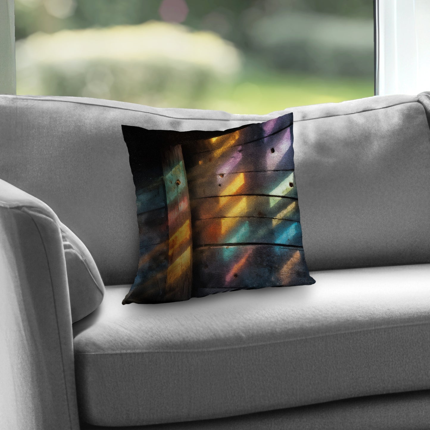 Rainbow Glint Poly Twill Throw Pillow - Home Decor Accent