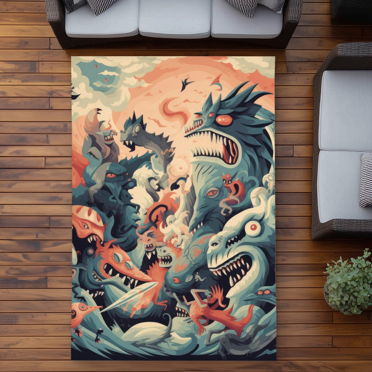 Before Time Orange Outdoor Area Rug - Stylish Home Decor
