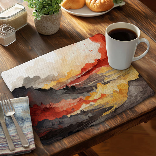 Scolding Land - White Braided Polyester Placemat for Home Decor
