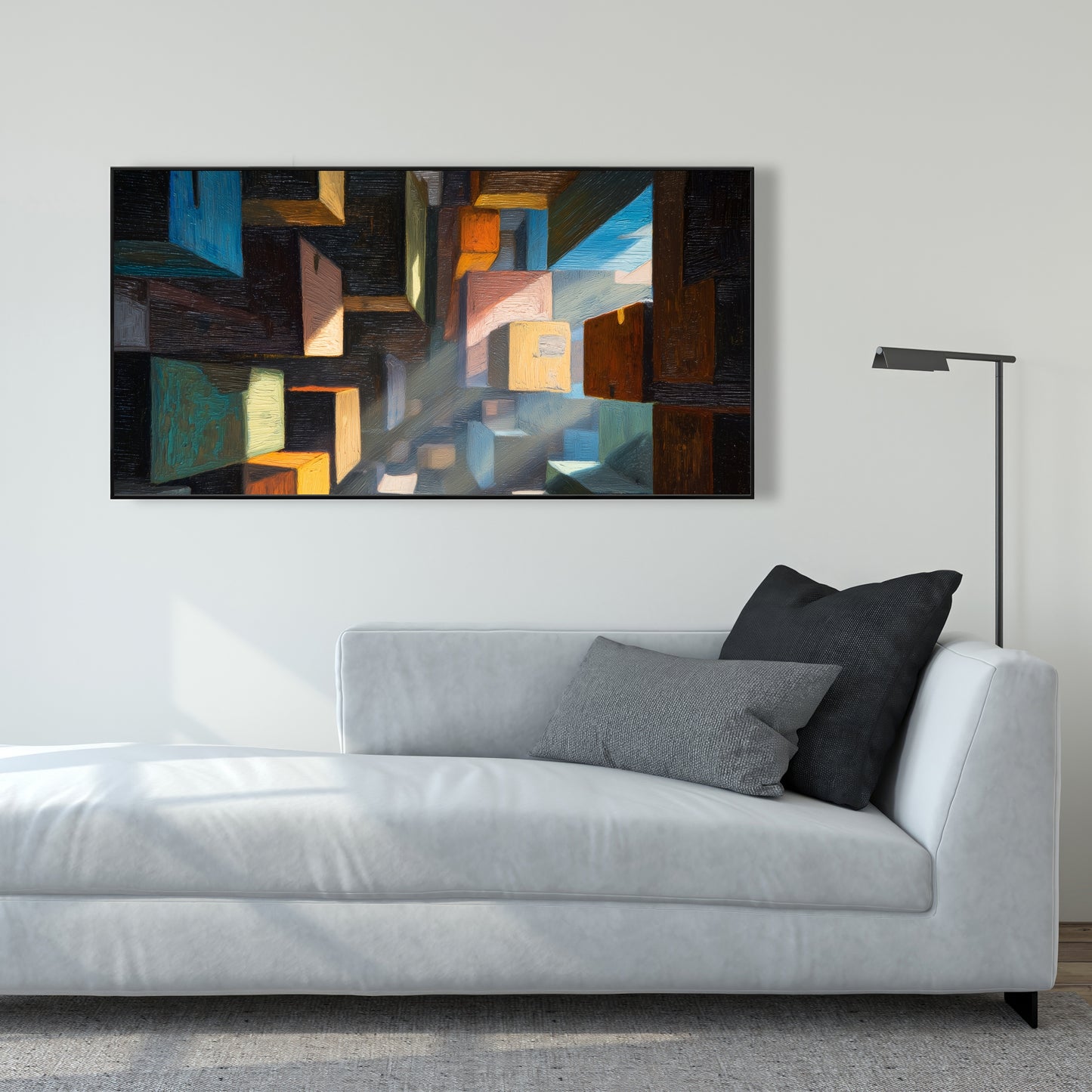 Boxed up - 24"x24" Framed canvas
