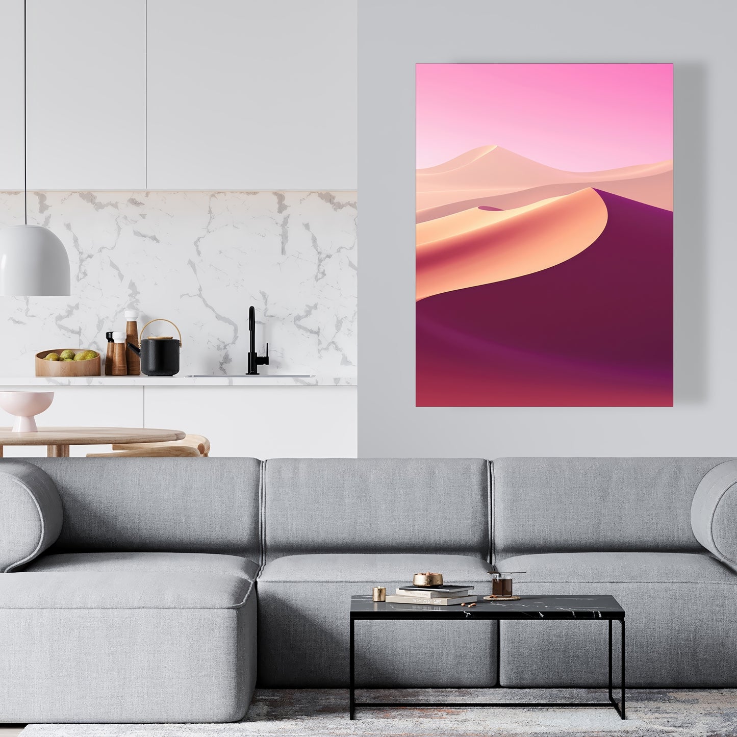 Calm Dunes - White Canvas Art for Elegant Home Decor