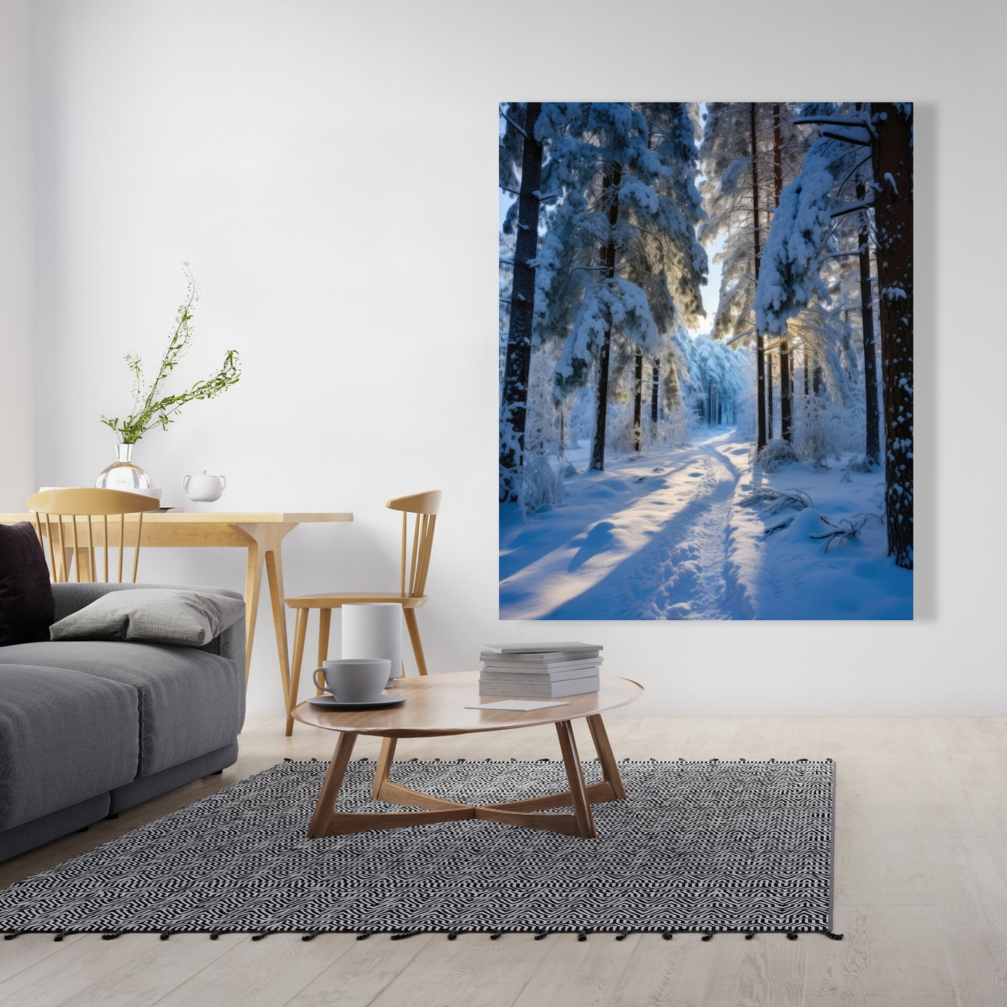 Snowy path - 32"x32" Canvas