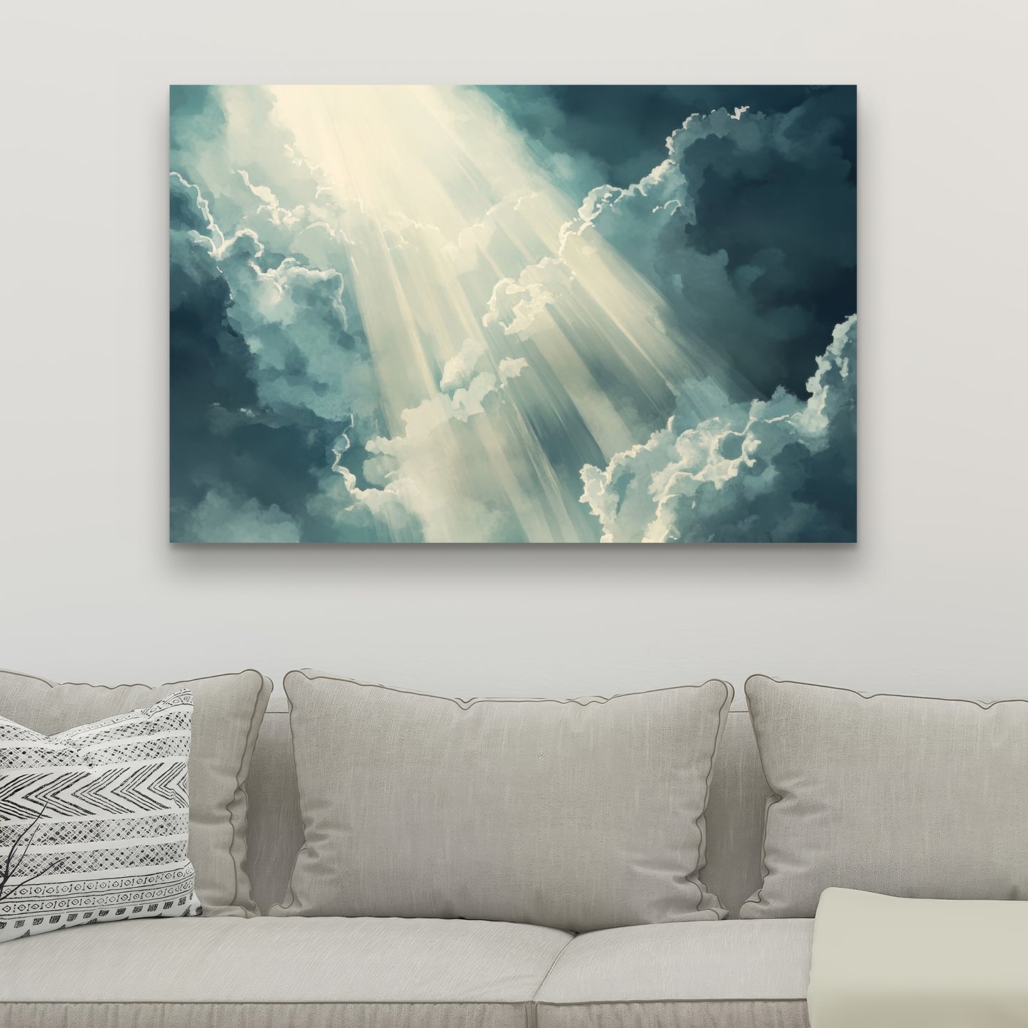 Beam of Light - Gray Canvas Home Decor Artwork | Stylish Design