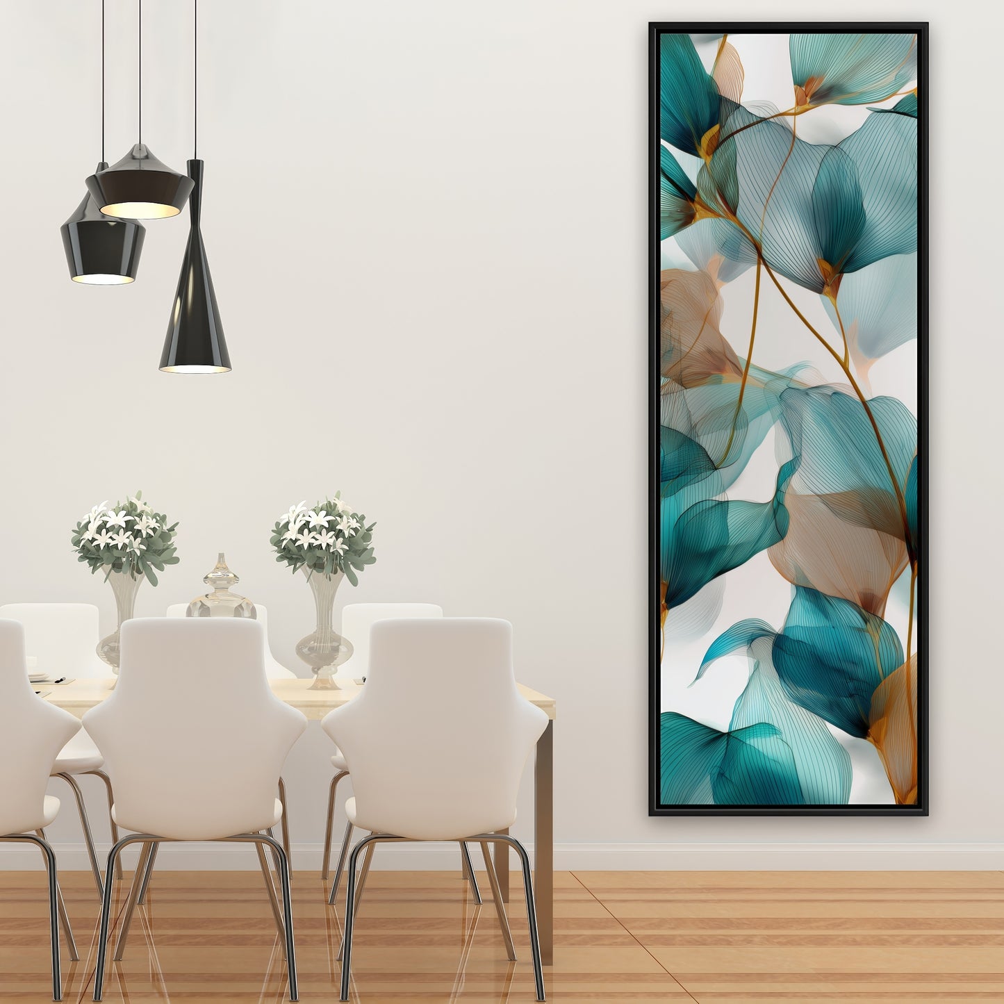 Teal and Brown Turquoise Framed Canvas for Home Decor