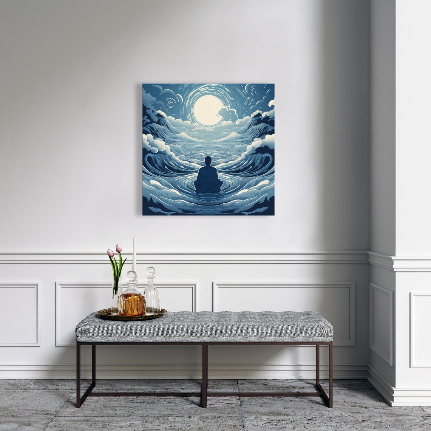 Infinite Wisdom - Gray Canvas Wall Art for Home Decor