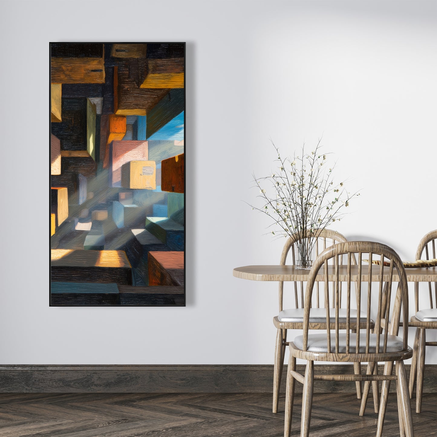 Boxed up - 24"x24" Framed canvas