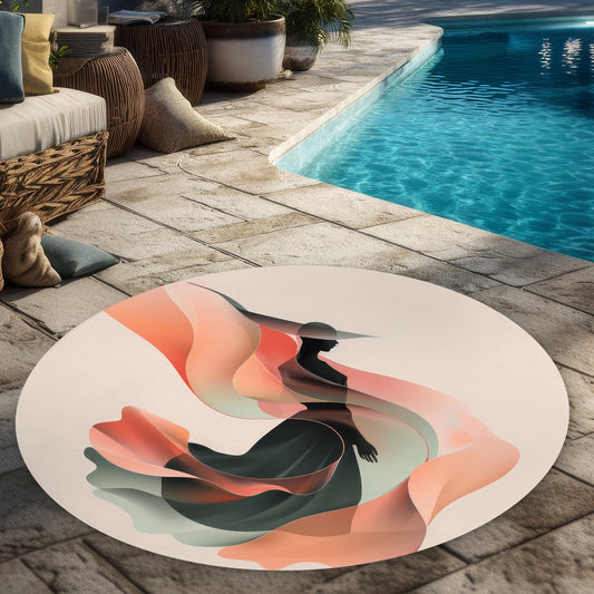 Elegance White Round Outdoor Area Rug for Home Decor | Stylish