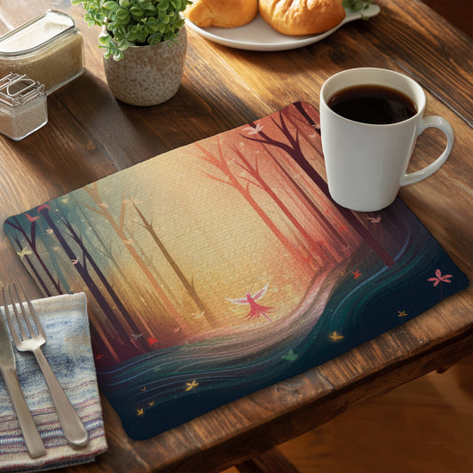 Enchanted Turquoise Braided Polyester Placemat | Home Decor