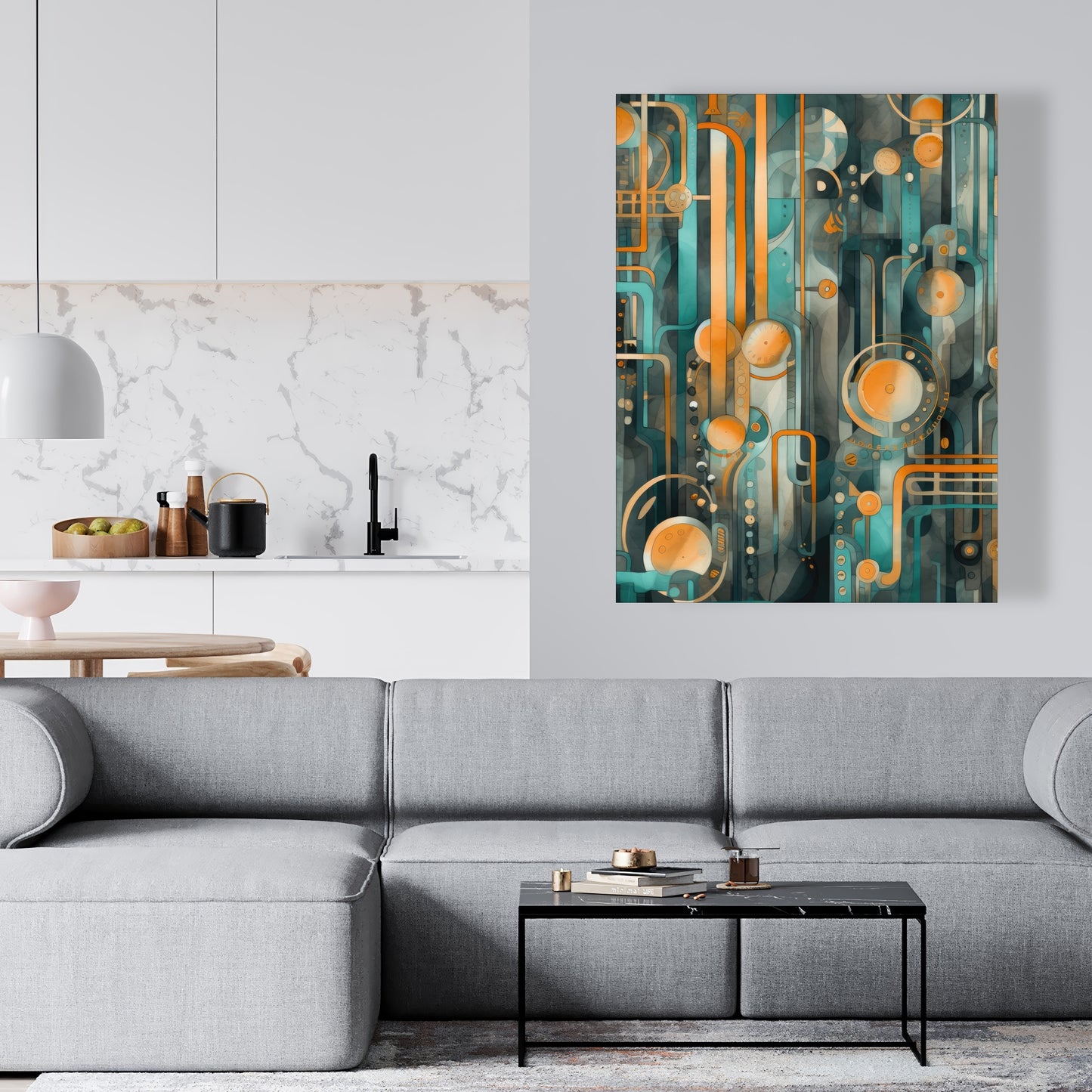 Astrological Machinery - Gold Canvas Home Decor for Elegance