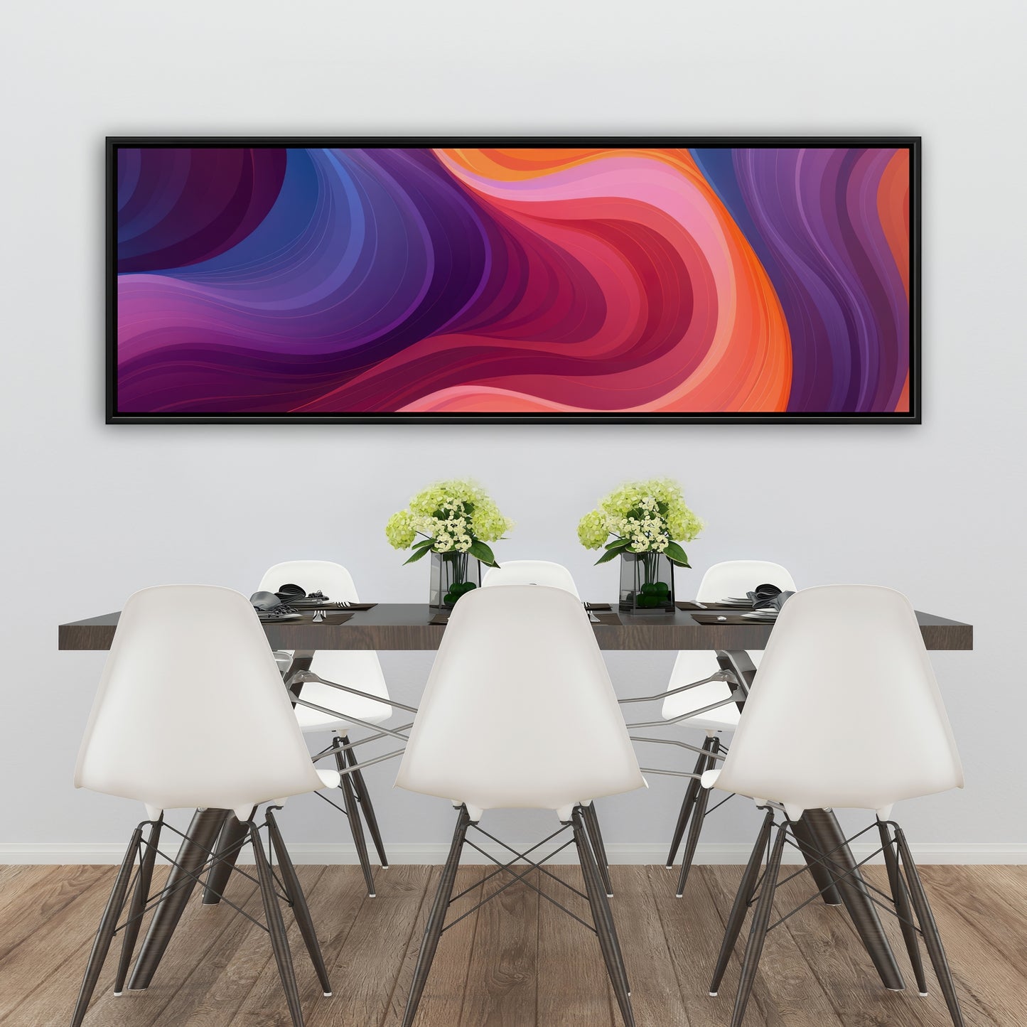 Purple Haze - Blue Framed Canvas Art for Home Decor