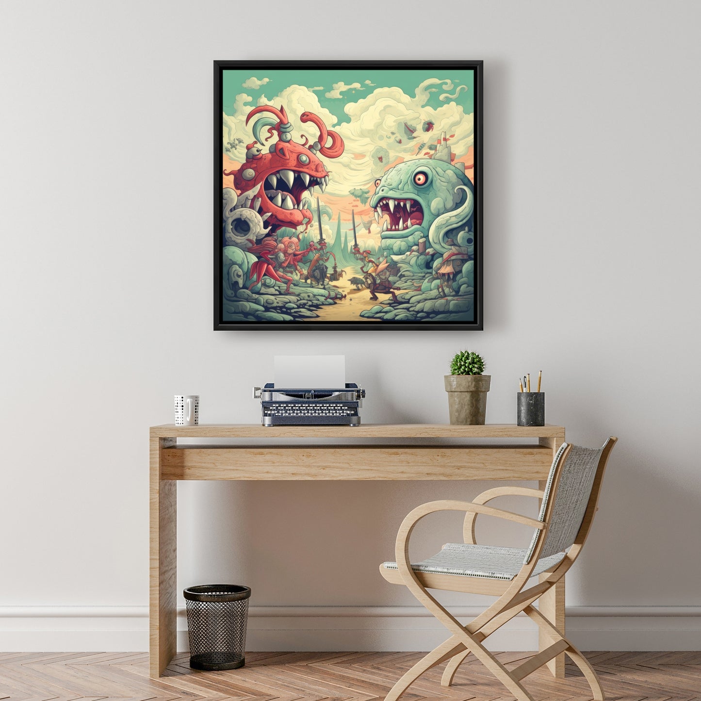Two titans - 36"x36" Framed canvas