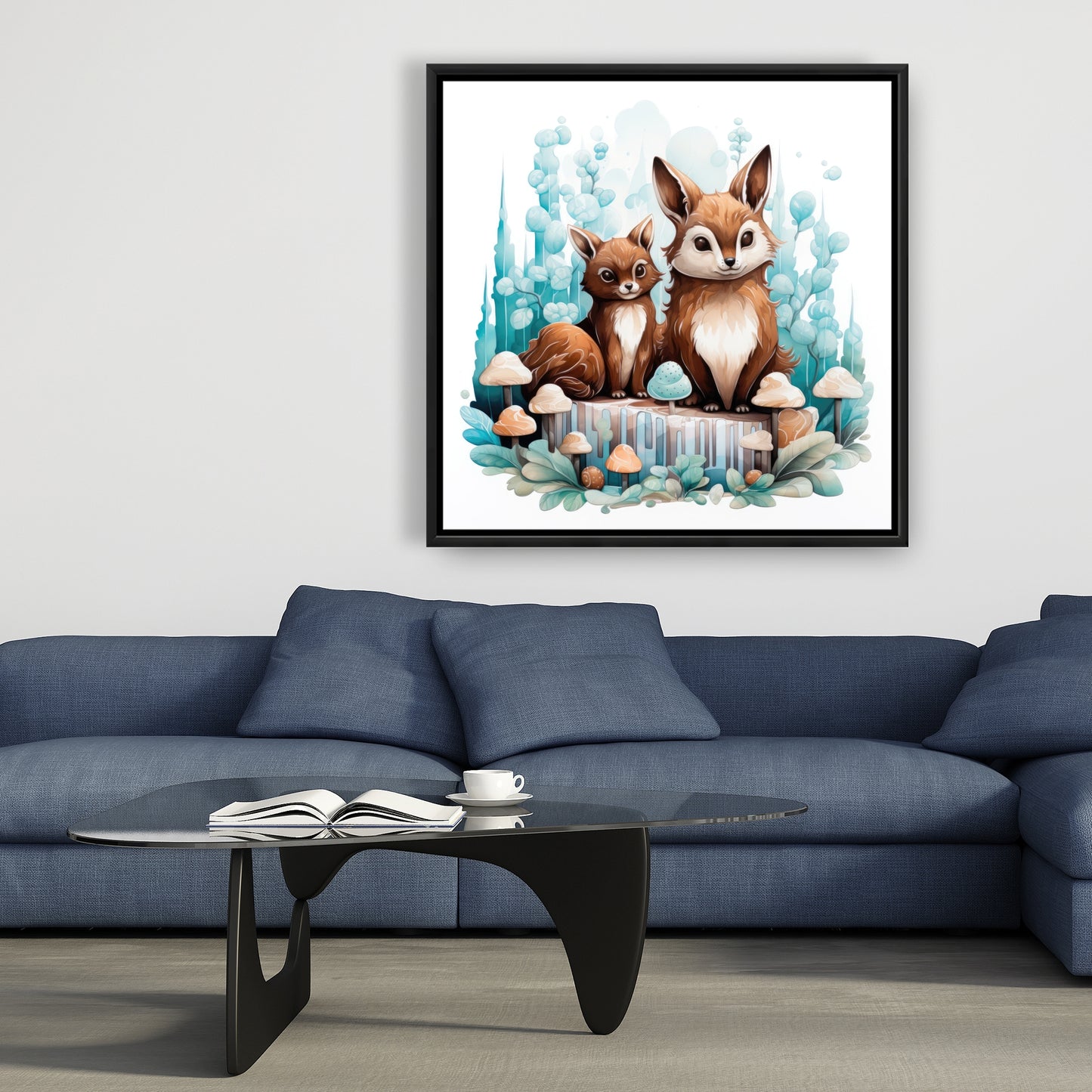 Two pals - Framed Canvas - Print on demand