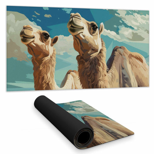 Camels Looking Up Desk Mat - Stylish Home Decor Accessory