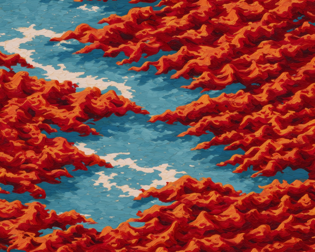 Red Mounds - Red Polyester Placemat for Home Decor