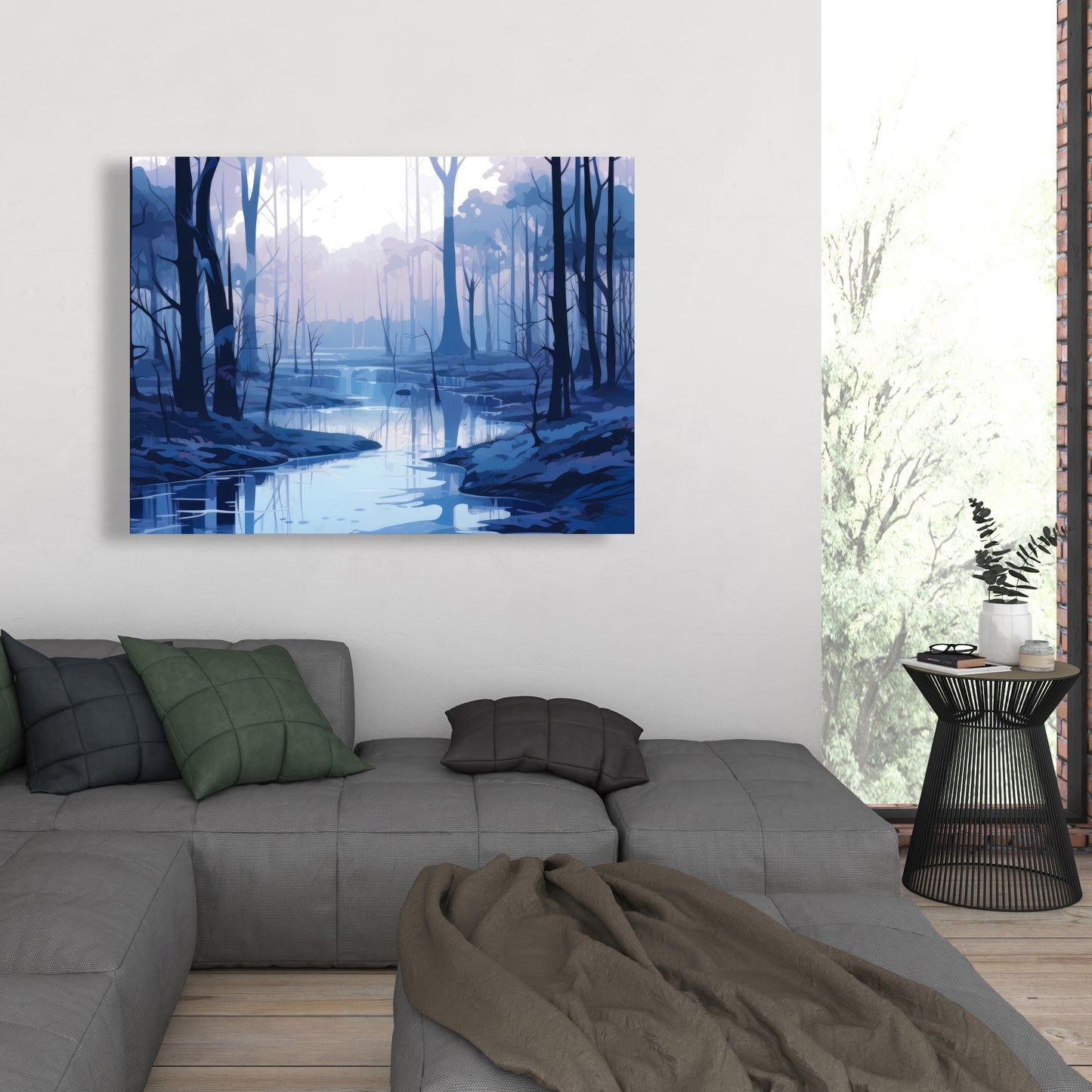 Cold and Muddy | White Canvas Home Decor for Modern Spaces