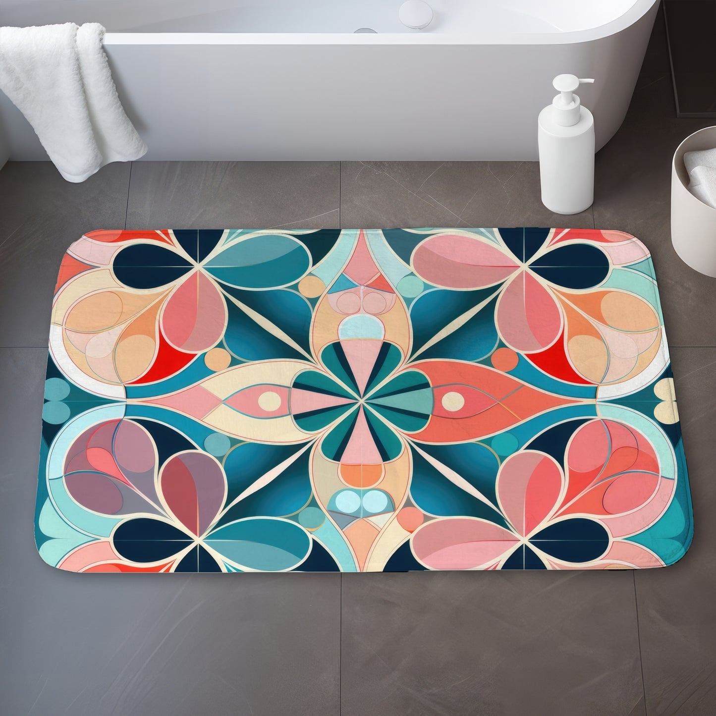 Mandala Pink Bath Mat - Stylish Home Decor | Soft & Absorbent