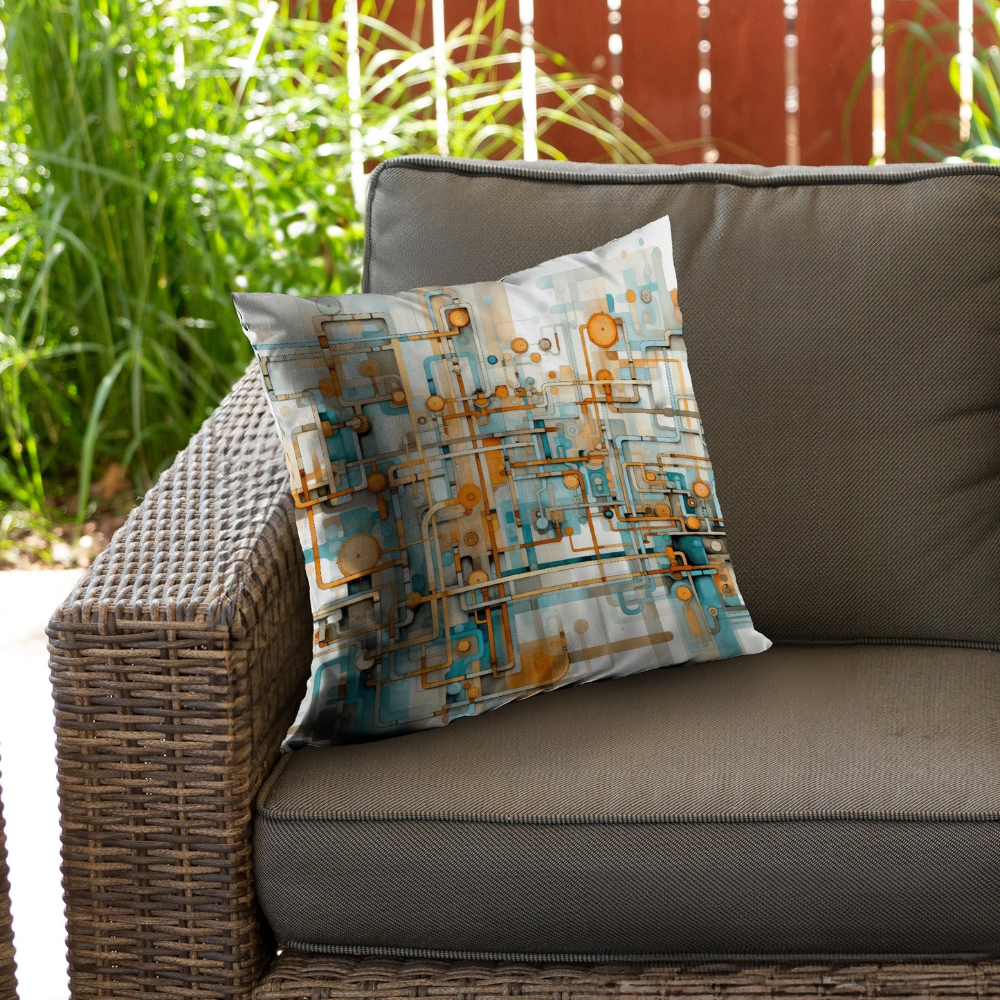 Like clockwork Turquoise Poly Twill Throw Pillow - Home Decor