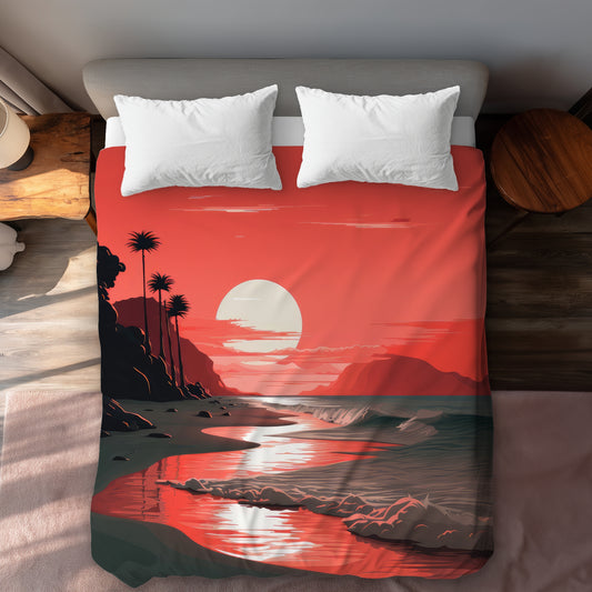 Blood Sun Gray Duvet Cover | Stylish Home Decor Essential