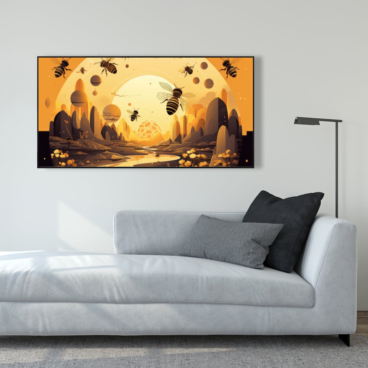 Hive planet - 36"x36" Framed canvas