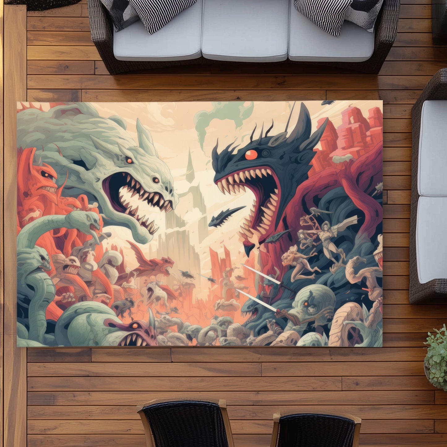 Ultimate Fight Blue Outdoor Area Rug for Home Decor | Stylish