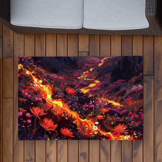 Bloom and Eruption - Yellow Outdoor Area Rug for Home Decor