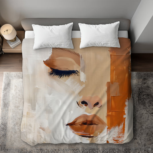 Half Beige Duvet Cover - Elegant Home Decor for Cozy Spaces