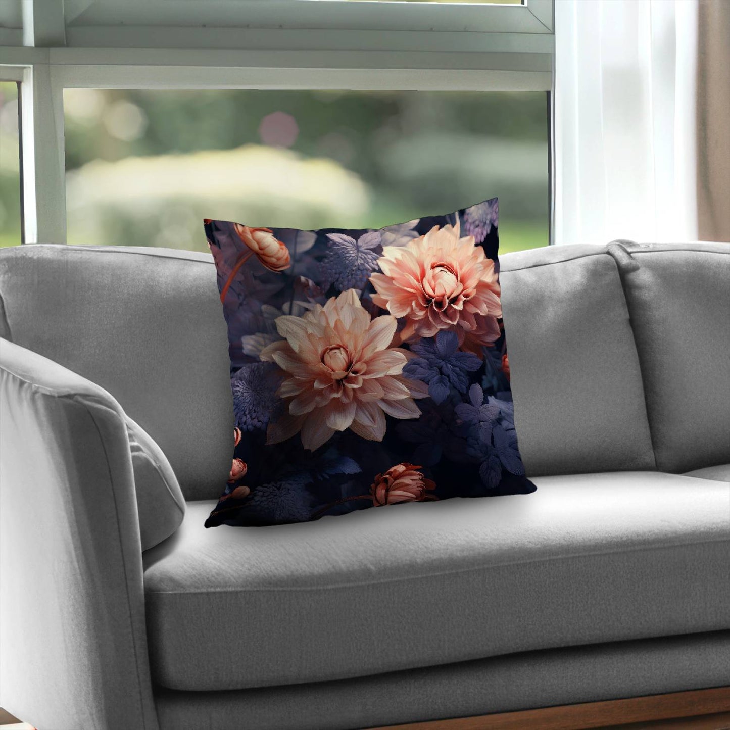 Pink and Purple Black Poly Twill Throw Pillow - Home Decor Insert