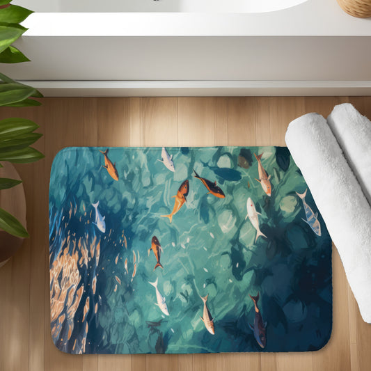 Caustic fish - 17"x24" Bath mat