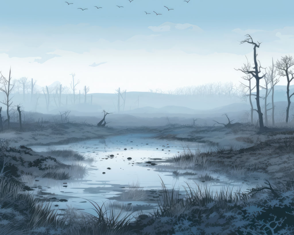 Swampy Lands - White Polyester Placemat for Home Decor