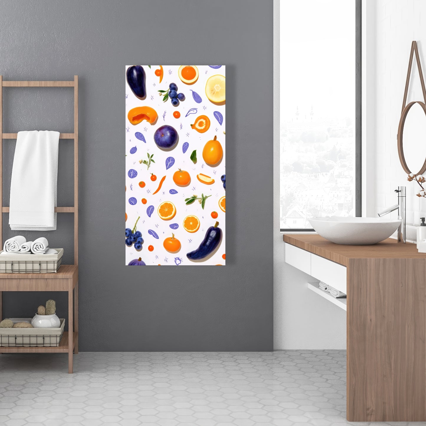 Orange and Purple Canvas - Vibrant Home Decor Art Piece