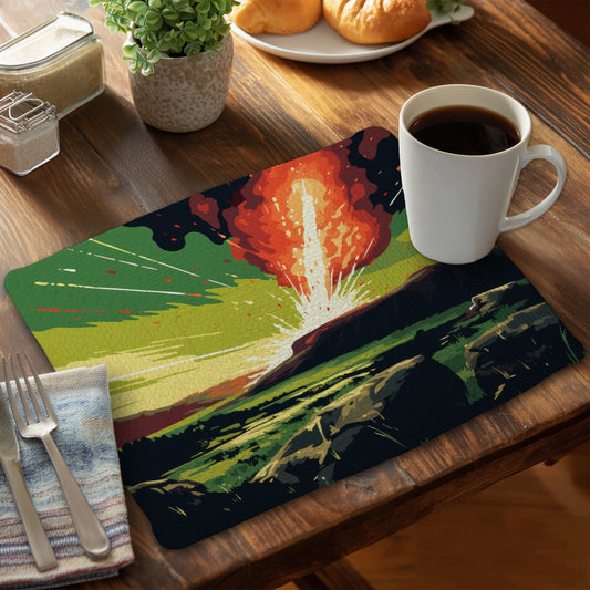 The Crash - Red Braided Polyester Placemat for Home Decor