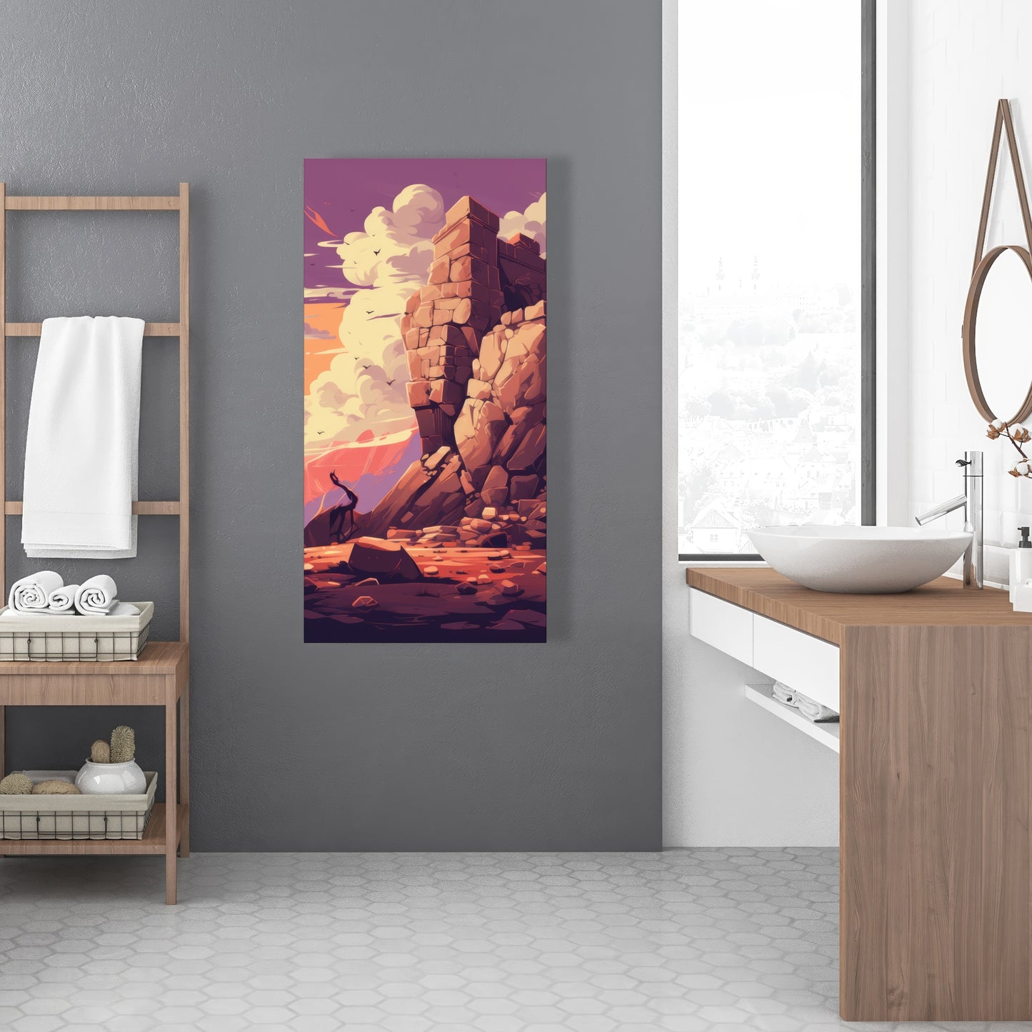 Standing Above - Coral Canvas Art for Elegant Home Decor