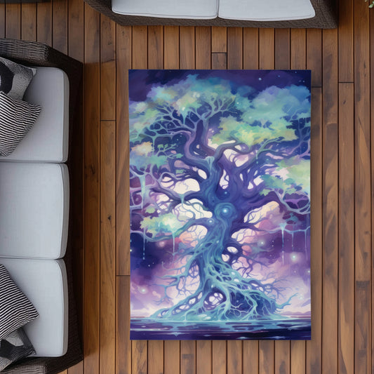 Surreal sap - Purple outdoor area rug for home decor