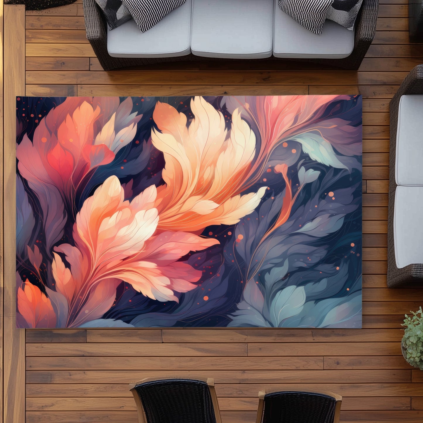 Ethereal Blue Outdoor Area Rug for Home Decor | Stylish Design
