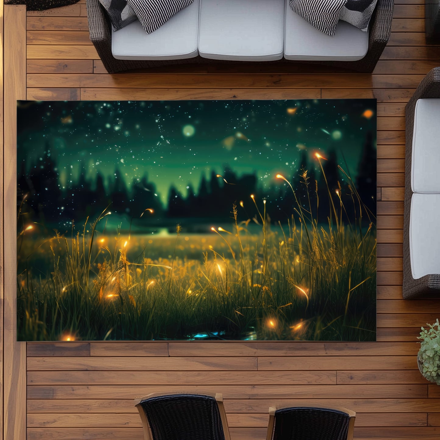 Light in the Dark Yellow Outdoor Area Rug | Home Decor
