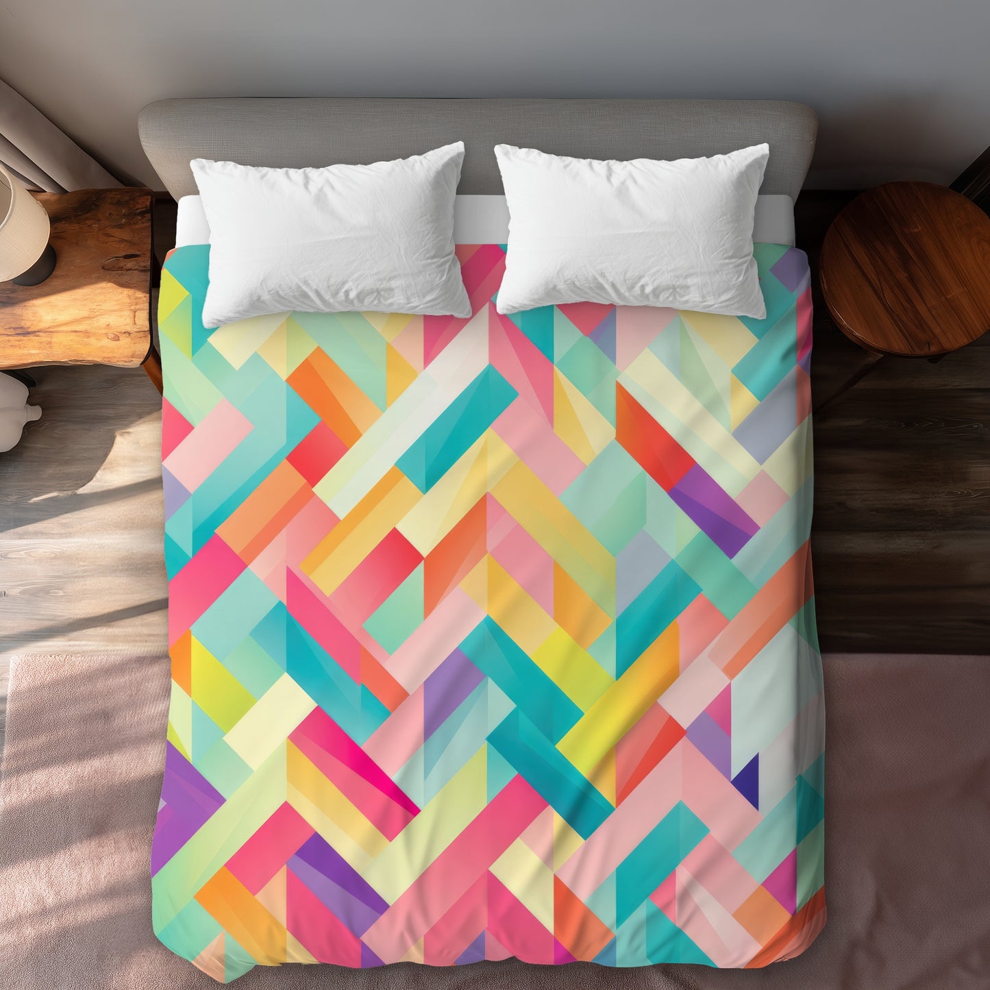 Stripe Harmony Orange Duvet Cover - Stylish Home Decor