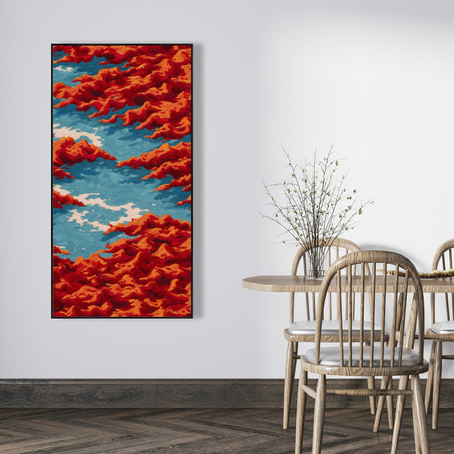 Red mounds - 24"x24" Framed canvas